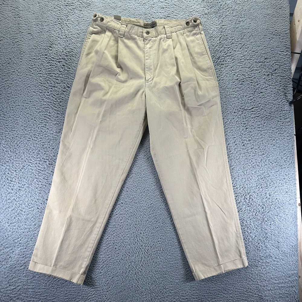 Vintage Dockers Well Worn Pant Mens 36x30 Beige Cotton Khakis Workwear Utility